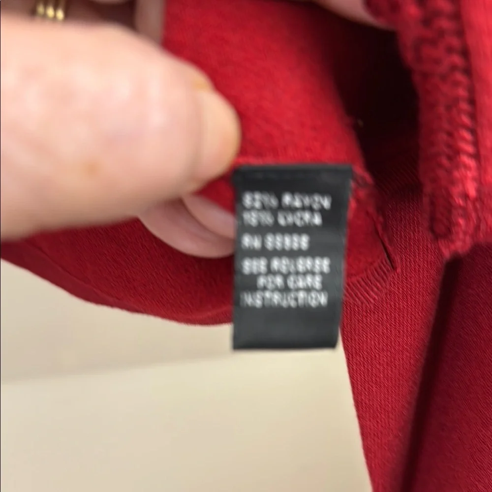 NADINE Petite Large Red Cropped Cardigan with Decorative Trim - Picture 6 of 8